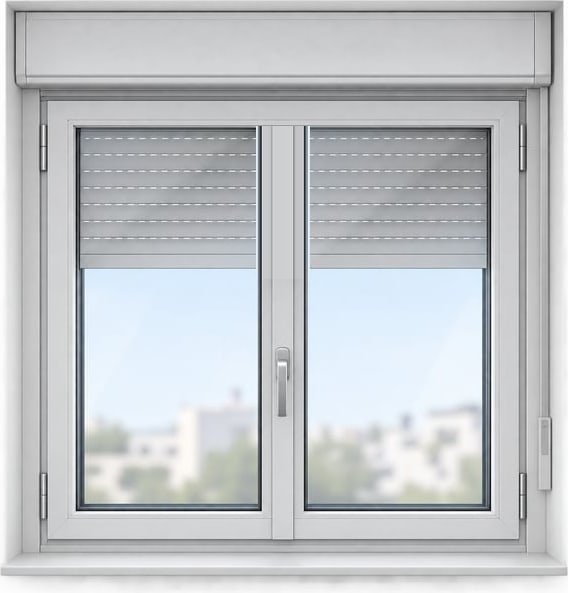 Ventana de aluminio compacto con persiana