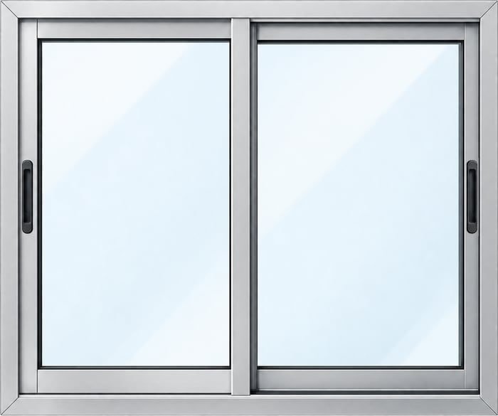 Ventana corredera de aluminio de dos hojas